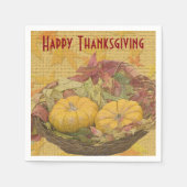 Happy Thanksgiving Autumn Leaves Gourds Servet (Voorkant)