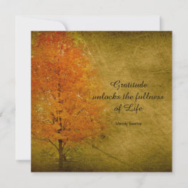 Happy Thanksgiving Autumn Leaves Gratitude Flat Feestdagenkaart