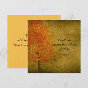 Happy Thanksgiving Autumn Leaves Gratitude Flat Feestdagenkaart