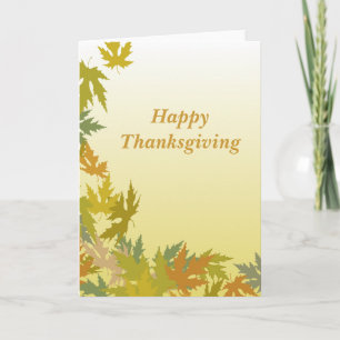 Happy Thanksgiving Autumn Leaves Holiday Kaart