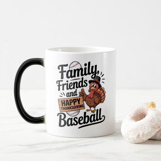 Happy Thanksgiving Autumn Leaves Magische Mok (Met donut)