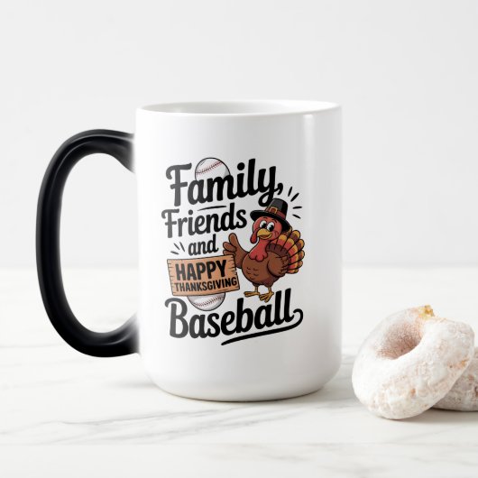 Happy Thanksgiving Autumn Leaves Magische Mok (Met donut)