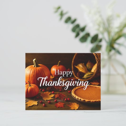 Happy Thanksgiving Autumn Postcard Feestdagenkaart (Staand voorkant)