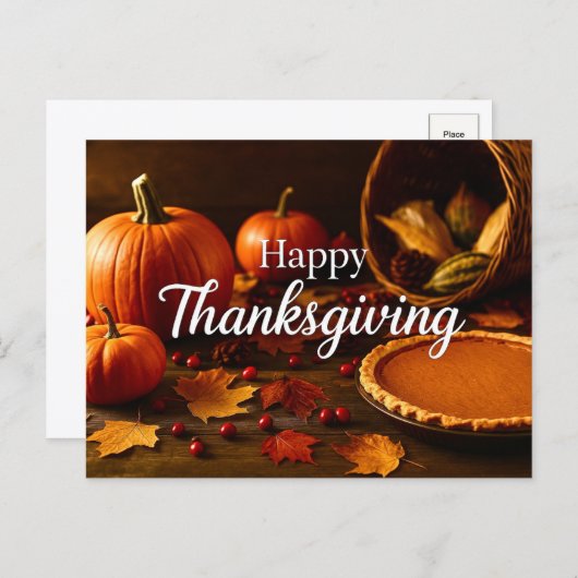 Happy Thanksgiving Autumn Postcard Feestdagenkaart (Voorkant / Achterkant)