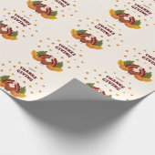 Happy Thanksgiving Autumn Pumpkin Cadeaupapier (Hoek)