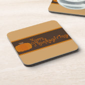 Happy Thanksgiving Autumn Pumpkin Onderzetter (Linkerzijde)