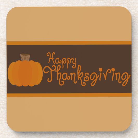 Happy Thanksgiving Autumn Pumpkin Onderzetter (Voorkant)