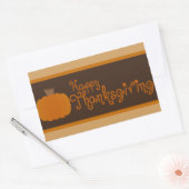 Happy Thanksgiving Autumn Pumpkin Rechthoekige Sticker (Envelop)