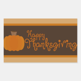 Happy Thanksgiving Autumn Pumpkin Rechthoekige Sticker