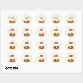 Happy Thanksgiving Autumn Pumpkin Ronde Sticker (Vel)