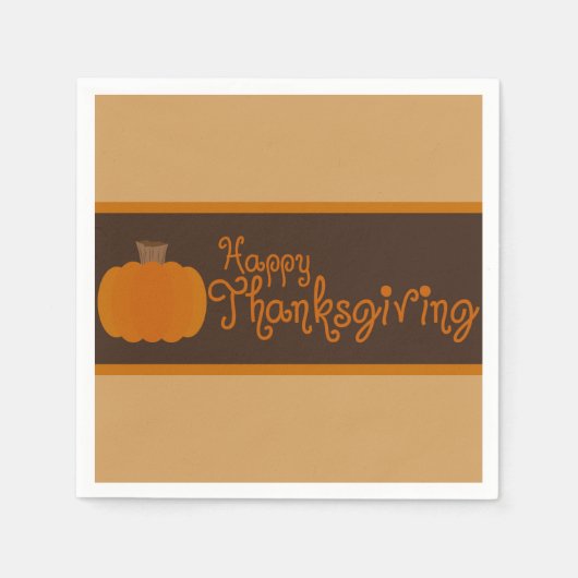 Happy Thanksgiving Autumn Pumpkin Servet (Voorkant)