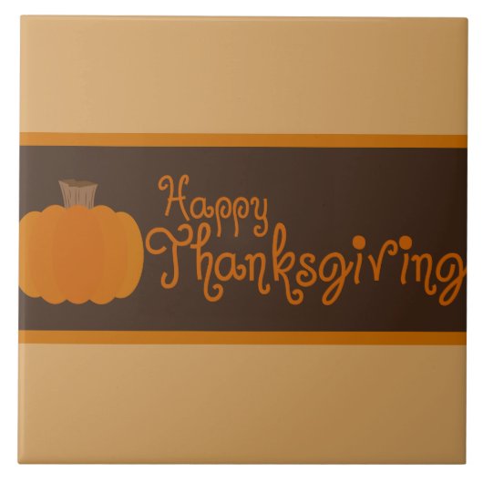 Happy Thanksgiving Autumn Pumpkin Tegeltje (Voorkant)