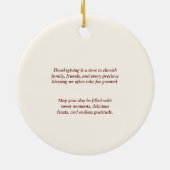 Happy Thanksgiving Autumn, Pumpkin & Turkey Keramisch Ornament (Achterkant)