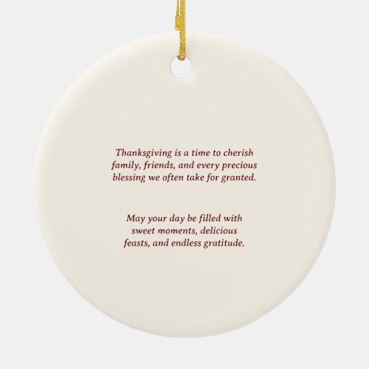 Happy Thanksgiving Autumn, Pumpkin & Turkey Keramisch Ornament (Achterkant)