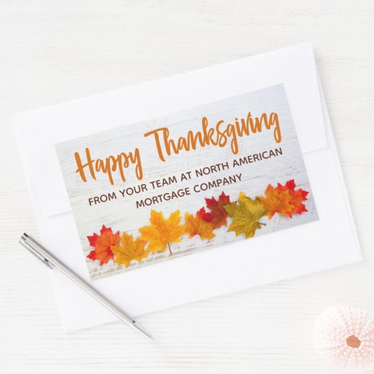 Happy Thanksgiving Autumn verlaat bedrijfsfeest Rechthoekige Sticker (Envelop)