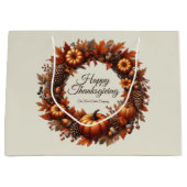 Happy Thanksgiving Autumn verlaat krans bedrijf Groot Cadeauzakje (Voorkant)