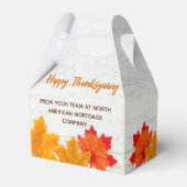 Happy Thanksgiving Autumn verlaat zakelijke partij Bedankdoosjes (Voorkant Zijde)