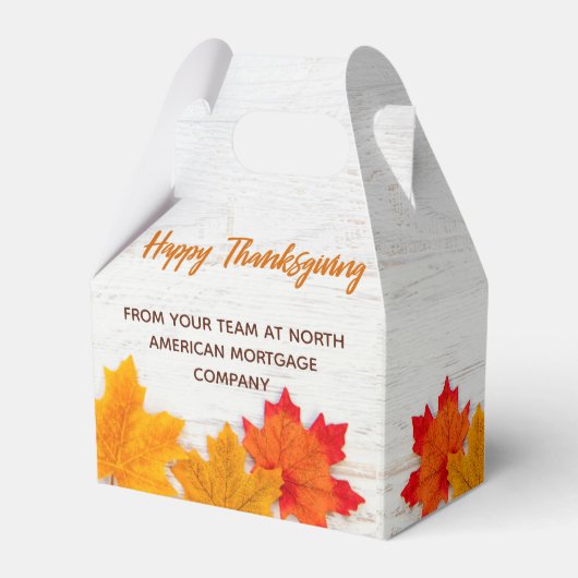 Happy Thanksgiving Autumn verlaat zakelijke partij Bedankdoosjes (Voorkant Zijde)