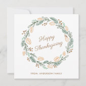 Happy Thanksgiving Autumn Wreath Feestdagenkaart (Voorkant)