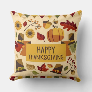 Happy Thanksgiving Banner Kussen