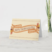 Happy Thanksgiving Banner Wenskaart