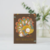 Happy Thanksgiving Beauful Turkey Card Feestdagenkaart (Staand voorkant)