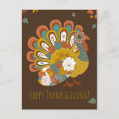 Happy Thanksgiving Beauful Turkey Card Feestdagenkaart (Voorkant)