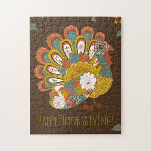 Happy Thanksgiving Beauful Turkey Card Legpuzzel (Verticaal)