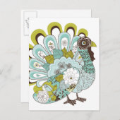 Happy Thanksgiving Beauful Turkey Kaart 2 (Voorkant / Achterkant)