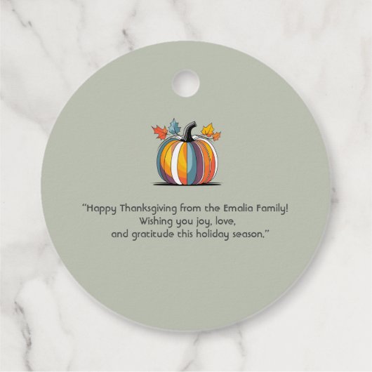 Happy Thanksgiving Bedankjes Labels (Achterkant)