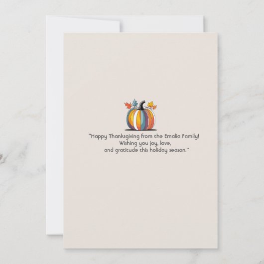 Happy Thanksgiving Bedankkaart (Achterkant)