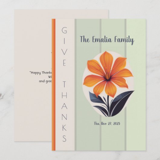 Happy Thanksgiving Bedankkaart (Voorkant / Achterkant)