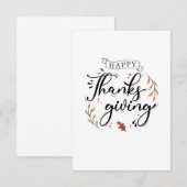 Happy Thanksgiving Bedankkaart (Voorkant / Achterkant)