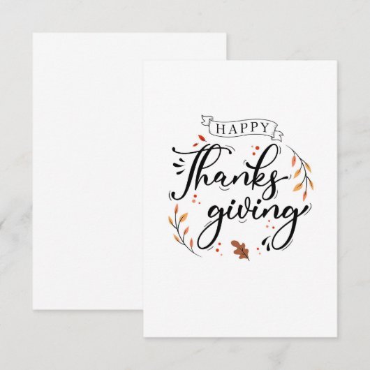 Happy Thanksgiving Bedankkaart (Voorkant / Achterkant)