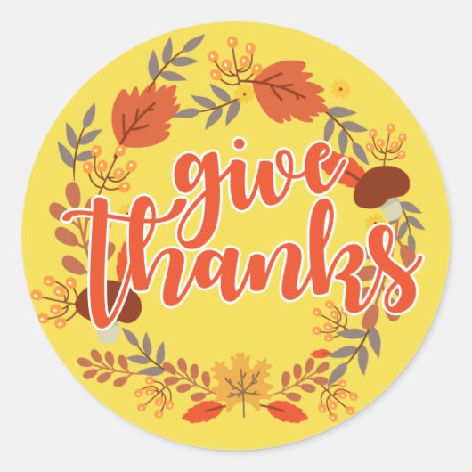 Happy Thanksgiving | Bedankt geven Ronde Sticker (Voorkant)