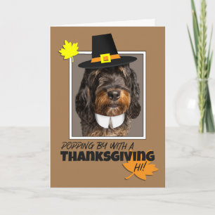 Happy Thanksgiving Bernedoodle Dog in Pet Feestdagen Kaart