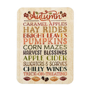Happy Thanksgiving Beschrijvende woorden herfst Magneet
