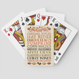 Happy Thanksgiving Beschrijvende woorden herfst Pokerkaarten