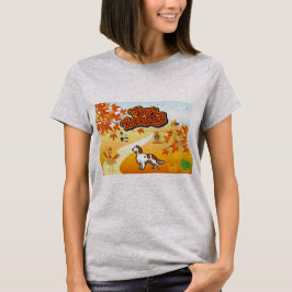 Happy Thanksgiving bij Red and White Setter T-shirt
