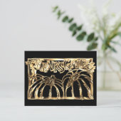 Happy Thanksgiving Black Gold Typography Pumpkin Feestdagenkaart (Staand voorkant)