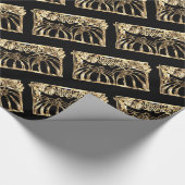 Happy Thanksgiving Black Gold Typography Pumpkins Cadeaupapier (Hoek)