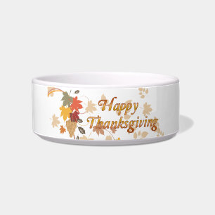 Happy Thanksgiving - Bladeren, druiven en linten Voerbakje