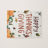 Happy Thanksgiving (Bladeren en Pompoenen) Legpuzzel (Horizontaal)