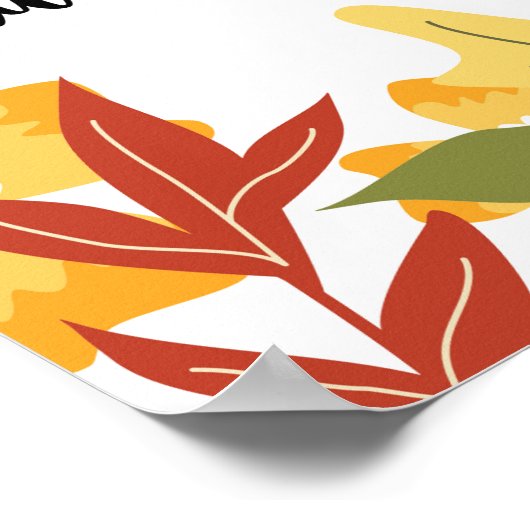 Happy Thanksgiving - Bladeren - Poster (Hoek)