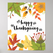 Happy Thanksgiving - Bladeren - Poster (Voorkant)
