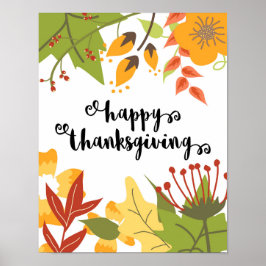 Happy Thanksgiving - Bladeren - Poster