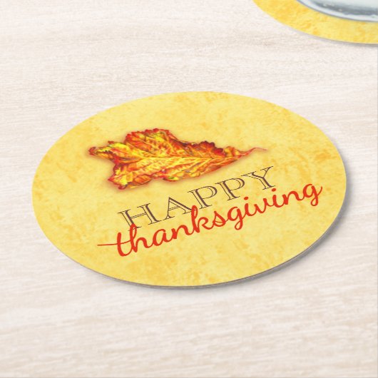 Happy thanksgiving bladkunst papieren onderzetters (Gebogen)