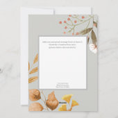 "Happy Thanksgiving" blauw botanisch aanpasbaar Feestdagenkaart (Achterkant)