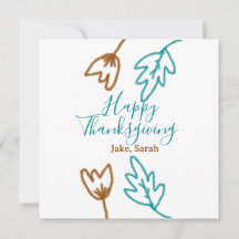 Happy Thanksgiving blauw bruin vallen bladeren blo