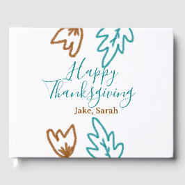 Happy Thanksgiving blauw bruin vallen bladeren blo Gastenboek